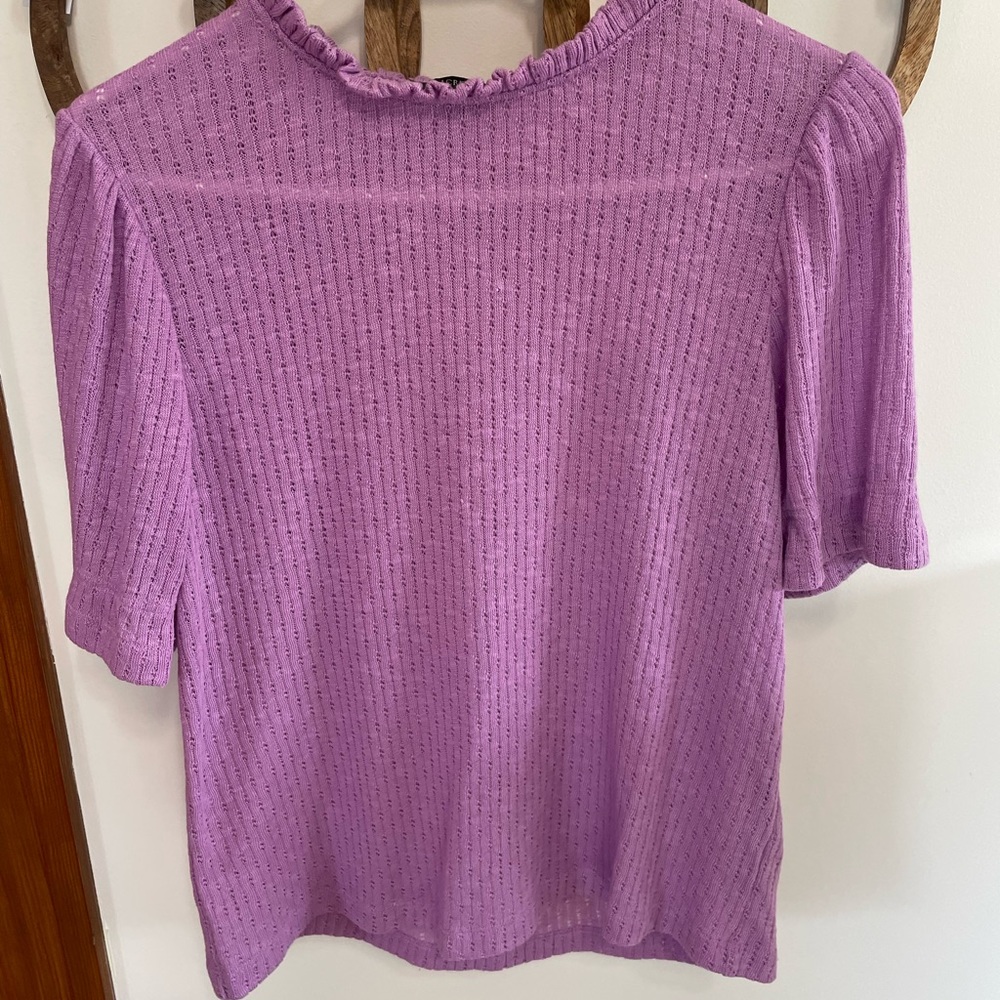 J Crew ruffle neck top